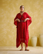 Annika - Red bandhini kaftan | 5Elements