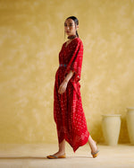 Annika - Red bandhini kaftan | 5Elements