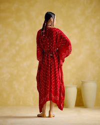 Annika - Red bandhini kaftan | 5Elements