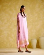 Anuradha -Kalamkari Pink Kaftan | 5Elements