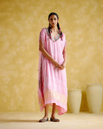 Anuradha -Kalamkari Pink Kaftan | 5Elements