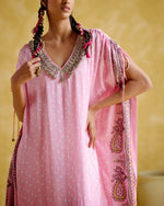 Anuradha -Kalamkari Pink Kaftan | 5Elements