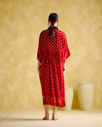 Devadarsana- Red Black handcrafted kaftan | 5Elements