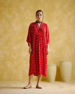 Devadarsana- Red handcrafted kaftan | 5Elements