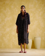 Devadarsana- Black handcrafted kaftan | 5Elements