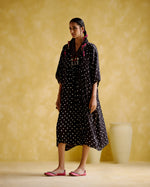 Devadarsana- Black handcrafted kaftan | 5Elements