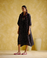 Devadarsana- Black handcrafted kaftan | 5Elements