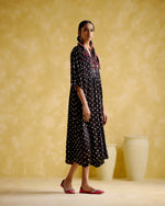 Devadarsana- Black handcrafted kaftan | 5Elements
