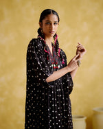 Devadarsana- Black handcrafted kaftan | 5Elements
