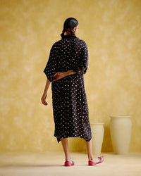 Devadarsana- Black handcrafted kaftan | 5Elements