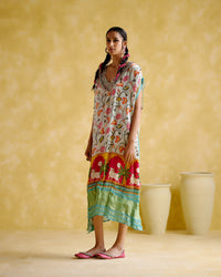 Linus- Turquoise printed kaftan | 5Elements