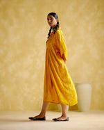 Devadarsana- Mustard handcrafted kaftan | 5Elements