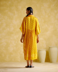 Devadarsana- Mustard handcrafted kaftan | 5Elements