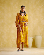 Annika - Mustard bandhini kaftan | 5Elements