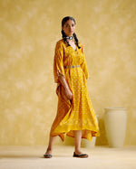 Annika - Mustard bandhini kaftan | 5Elements
