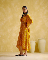 Annika - Mustard bandhini kaftan | 5Elements
