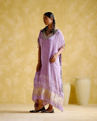 Anuradha -Kalamkari Purple Kaftan | 5Elements