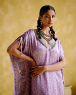 Anuradha -Kalamkari Purple Kaftan | 5Elements