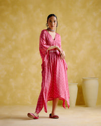 Annika - Pink bandhini kaftan | 5Elements