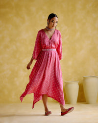 Annika - Pink bandhini kaftan | 5Elements