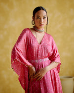 Annika - Pink bandhini kaftan | 5Elements