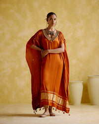 Amor- Orange kaftan dress | 5Elements