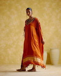 Amor- Orange kaftan dress | 5Elements