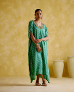 Dakshayani -Sage green kaftan | 5Elements