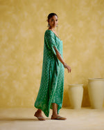 Dakshayani -Sage green kaftan | 5Elements