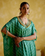 Dakshayani -Sage green kaftan | 5Elements