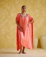 Dakshayani -Peach orange kaftan | 5Elements