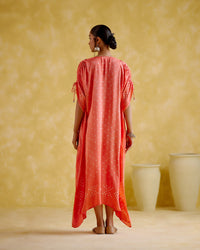 Dakshayani -Peach orange kaftan | 5Elements