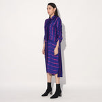 Zinnia shibori stripe shirtdress - Pink Purple | Linetribe