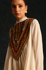 Multi-coloured yoke gather set(Off-White) | Enech