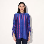 Ivy shibori stripe shirt - Pink Purple | Linetribe