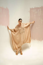 Moroccan Kaftan with Pants - Beige | Prahnaaya