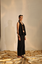 Cowl foil Waistcoat set(Black) | Enech
