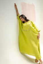 Longline Kaftan Kurta with Pants - Neon | Prahnaaya