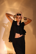 Frill blazer twin set(Black) | Enech