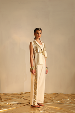 Long and short foil blazer set(Off-White) | Enech