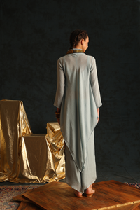 V-tunic foil twin set(Light blue) | Enech