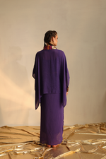 V-poncho boho twin set(Purple) | Enech