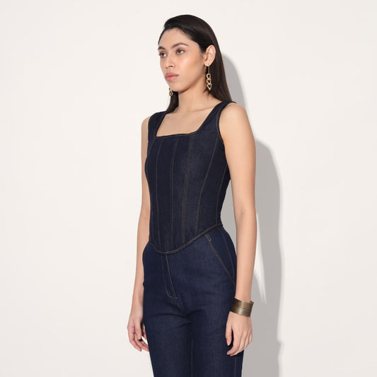 DENIM FLARE PANTS - BLUE | Linetribe