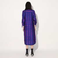 Zinnia shibori stripe shirtdress - Pink Purple | Linetribe