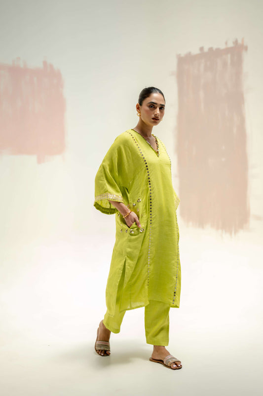 Aaram Choga Kurta with Pants - Neon | Prahnaaya