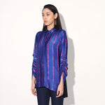 Ivy shibori stripe shirt - Pink Purple | Linetribe