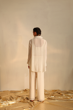 Pleat foil circle shirt set(Off-white) | Enech