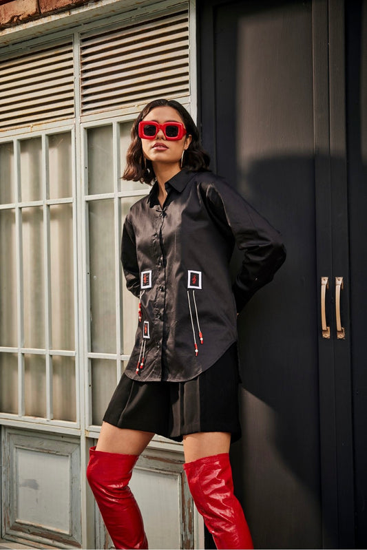 Black Rosa Shirt/Co-ord set | Puja Agarwal
