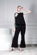 Asymmetrical top set - Black | House of Supriya