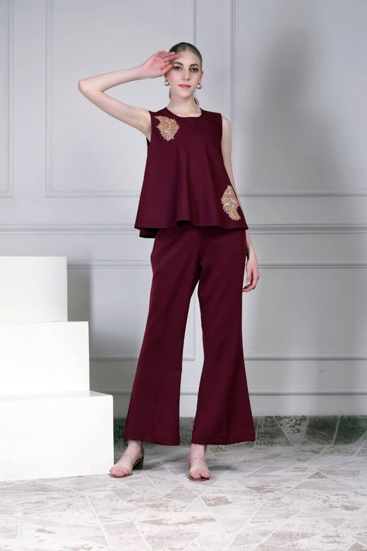 A-Line top set -Maroon | House of Supriya